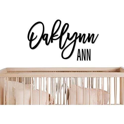 Custom Nursery Name Sign, Personalized with First and Middle Name, Baby Nursery Decor, Wooden Name cut out, letters for wall