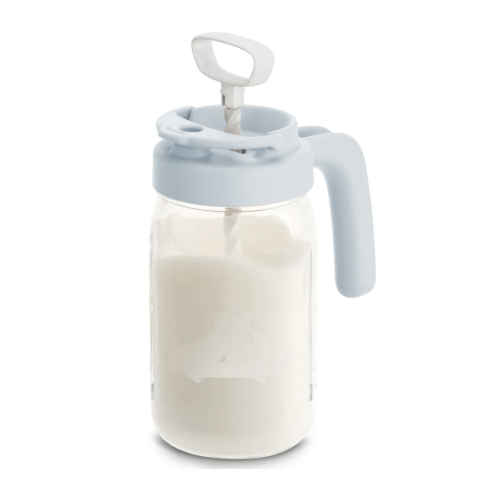 Glass Formula And Breastmilk Mixing Pitcher with Mixing Handle-Blue