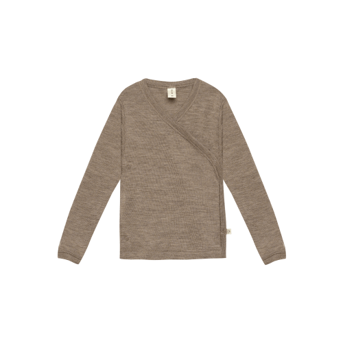 Baby Long sleeve wrap top in Brown melange - $44.99 - DILLING