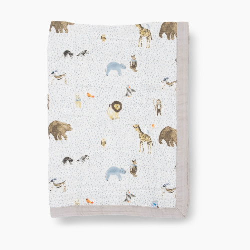 Little Unicorn Cotton Muslin Baby Receiving Quilt - Party Animals