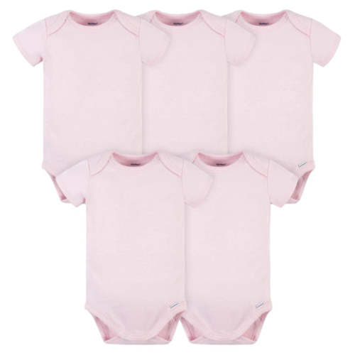 5-Pack Baby Light Pink Premium Short Sleeve Onesies® Bodysuits