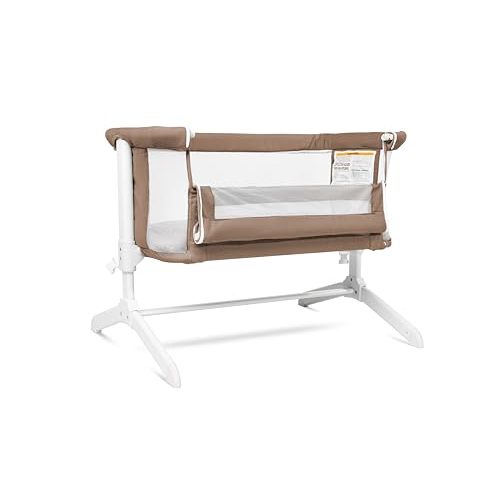 Baby Delight Beside Me Serenity Bassinet | Lightweight Bedside Sleeper & Baby Bassinet | 7-Position Height Adjustment | 100% GOTS Certified Organic Cotton Fabric | Organic Mocha