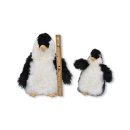 Large Alpaca Fur Penguin Cute Cuddly 13" Fur Collectable – Natural Colors - Sanyork Fair Trade