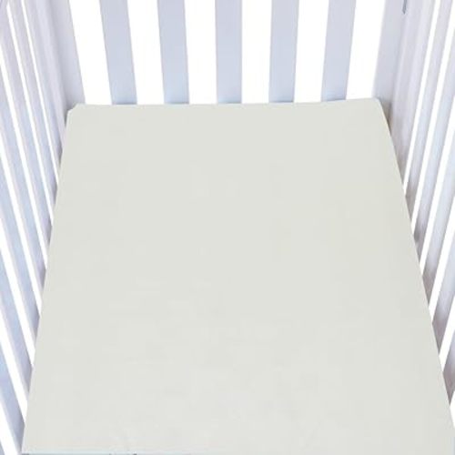 Knlpruhk Silk Fitted Crib Sheet 28" x 52" Surface (100% Pure Mulberry Silk) – 9" Deep Pocket (Satin) for Baby Hair 19 Momme 6A High Grade Fibers Ultra Soft Smooth Breathable White