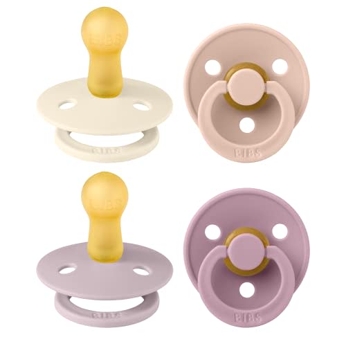 BIBS Colour Soother 4-Pack, BPA Free Dummy Pacifier, Round Nipple. Natural Rubber Latex, Made in Denmark. 6-18 Months (Pack of 2), Baby Girl Colours | Natural Rubber Latex | Size 2 | BPA-Free | Made in Denmark | High Nipple Acceptance | Airflow Holes |...
