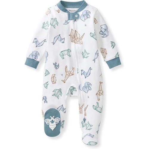 Burt's Bees Baby Boys' Organic Cotton, Sleep and Play Footed Pajamas