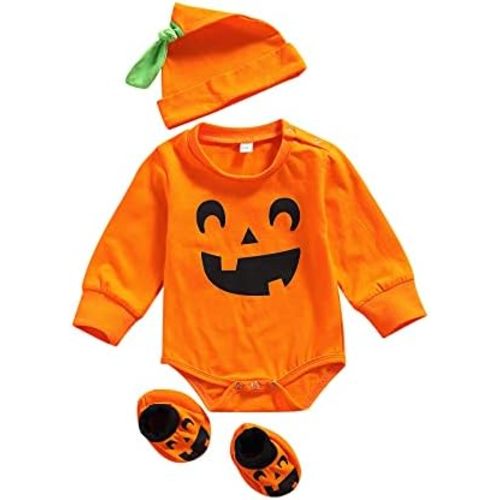 Merqwadd Infant Toddler Baby Boys Girls Halloween Pumpkin Costume Cute Outfits