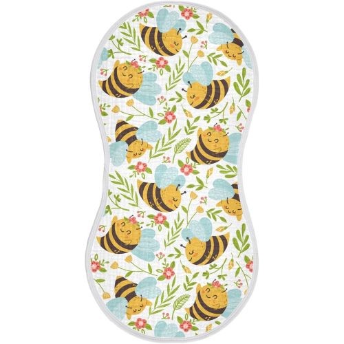 vvfelixl Muslin Burp Cloths Owl Sparrow Robin Birds Baby Washcloths for Baby Girl Boys 2 Pack White