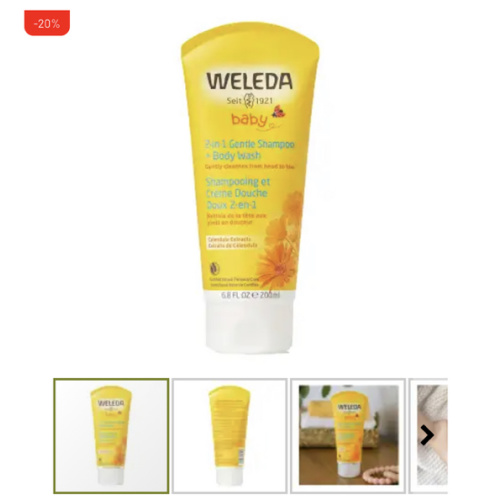 Weleda Baby 2 in1 Gentle Shampoo & Body Wash Calendula 200mL