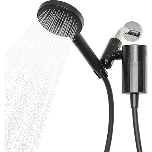 Sproos - Handheld Showerhead with Filter Set, High Performance Filtration System for Healthier Hair and Skin, Extra Long 70 Inch Hose, 3 Customized Spray Functions, Black