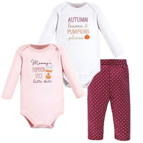 Hudson Baby Infant Girl Cotton Bodysuit And Pant Set, Pumpkin Spice Date, 3-6 Months