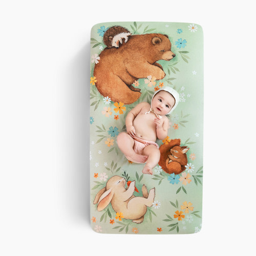 Rookie Humans Cotton Sateen Crib Sheet - Enchanted Meadow