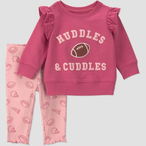 Carter's Just One You® Baby Girls' "Huddles and Cuddles" Sweatshirt and Jogger Pants Set - Pink 12M