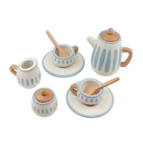 Wooden Tea Service Blue Sebra Toys and Hobbies Children - Smallable