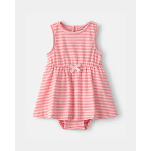Baby Girl Stripe Sleeveless Bodysuit Dress - Pink | Carter's