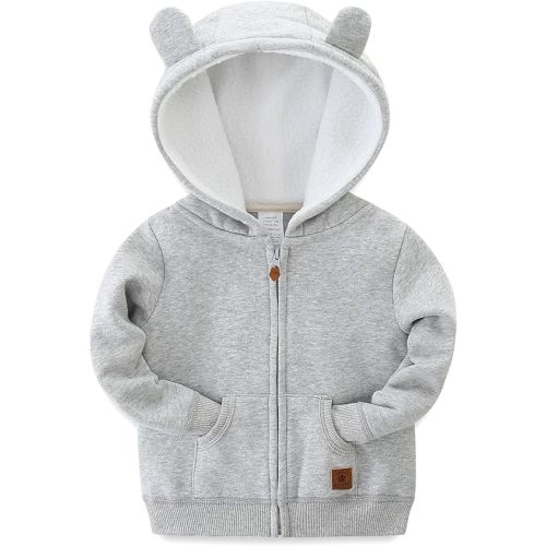 Baby Girls Boys Warm Adorable Hooded Zip Coat for Fall Spring Outerwear 3-24M Kids Jacket