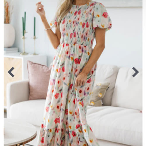 NURSING COLLECTION: Make The Right Choice Watercolor Floral Maxi Dress