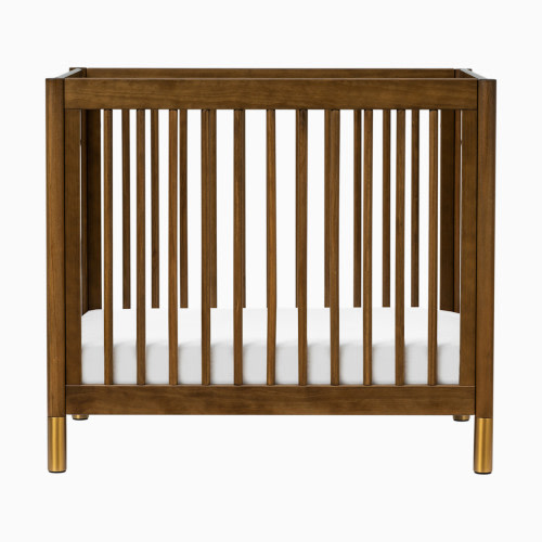 babyletto Gelato 4-in-1 Convertible Mini Crib - Natural Walnut & Gold Feet