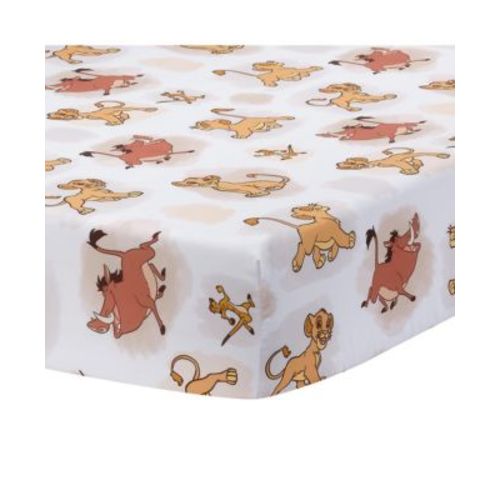 Disney Baby Lion King Safari Fitted Crib Sheet - White