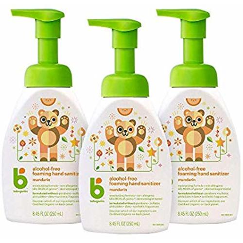 Babyganics Alcohol-Free Foaming Hand Sanitizer, Pump Bottle, Mandarin, 8.45 Oz, 3 Pack, Packaging May Vary