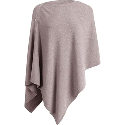 PULI Women's Versatile Knitted Shawls Scarf Poncho Sweater with Buttons Lightweight Spring Summer Fall Wraps