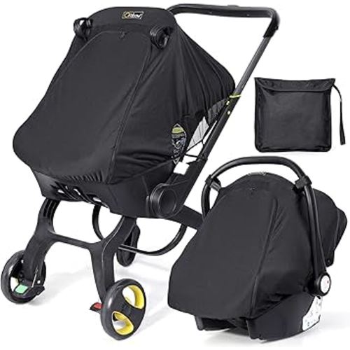 Orzbow Car Seat Sun Shade Cover, Universal Car Seat Cover with Storage Bag, See Through Mesh Shade Cover Compatible with Doona, Breathable and Blocks UP to 99% of The Sun's Rays(UPF 50+), Black