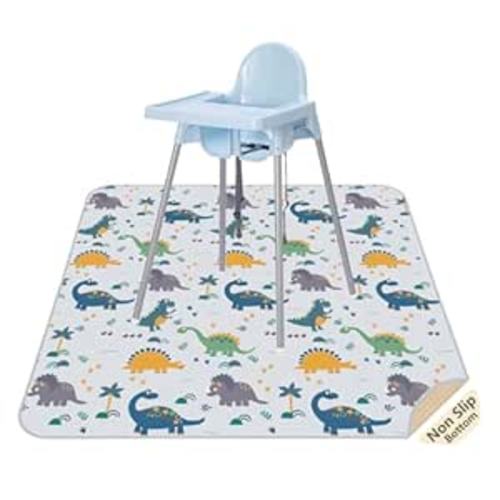 Splat Floor Mat for Under High Chair/Arts/Crafts by CLCROBD, 51" Waterproof Anti-Slip Food Splash Spill Mess Mat, Washable Portable Picnic Mat and Table Cloth