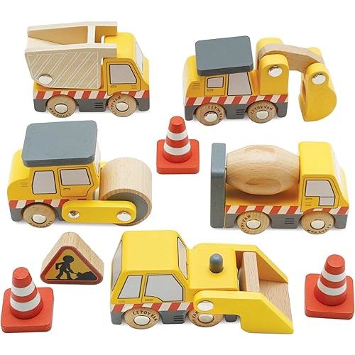 Le Toy Van Wooden Construction Vehicles Set