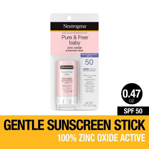 Neutrogena Pure & Free Baby Mineral Sunscreen Stick, SPF 50, 0.47 oz HSA/FSA Eligible
