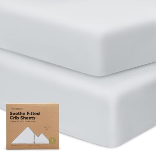 KeaBabies 2pk Organic Cotton Crib Sheets for Boys Girls 52x28, Soft White