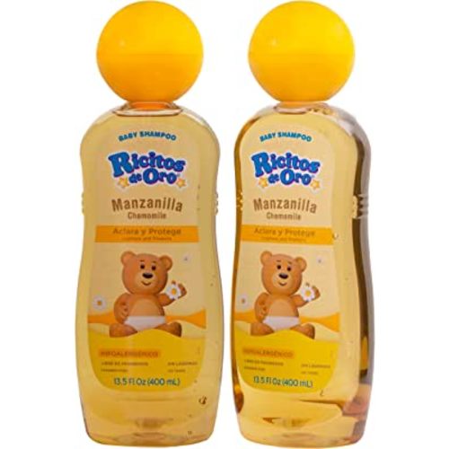 Ricitos de Oro, Baby Shampoo Cleansing and Lightening Baby Shampoo with Chamomile, Paraben Free, Hypoallergenic 2-Pack of 13.5 FL Oz Each, 2 Bottles