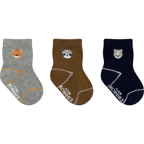 Wild Critters Assorted Neutral 3pk Infant Hosiery - Robeez | Maisonette