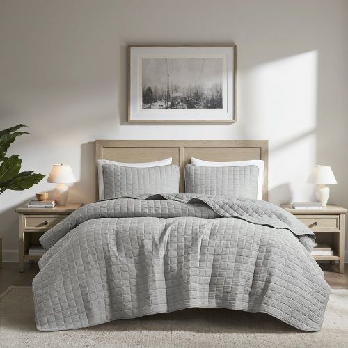 510 Design Solid Crinkle All-Season Quilt Set with Shams
