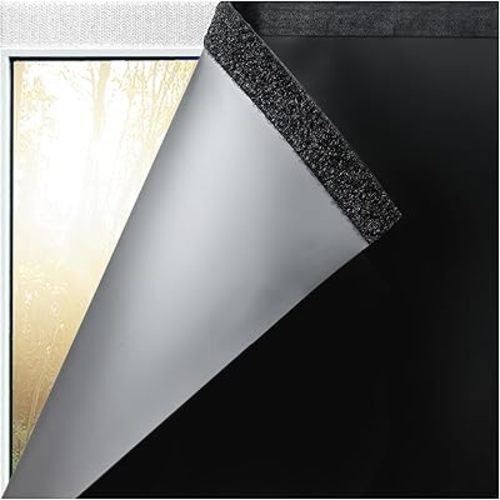 Blackout Window Shade, 35 x 57 inches, Freely Cuttable, 100% Light Blocking, EVA Material, Hook and Loop Stickers (35""x57""), Grey