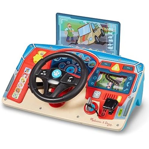 Melissa & Doug PAW Patrol Rescue Mission Wooden Dashboard Kids Activity Board, Toddler Sensory Toys, Pretend Play Driving Toy, PAW Patrol Toys for Kids Ages 3+