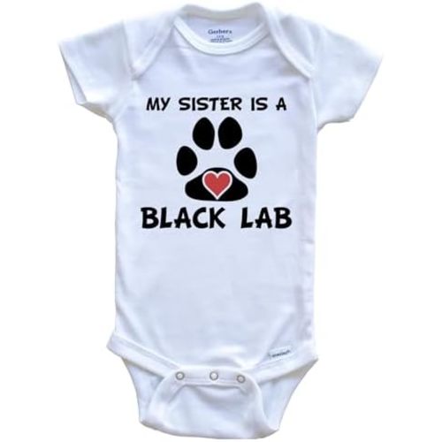My Sister is A Black Lab One Piece Baby Bodysuit Cute Dog One Piece Baby Bodysuit