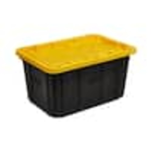 HDX 27 Gal. Tough Storage Tote in Black and Yellow 999-27G-HDX