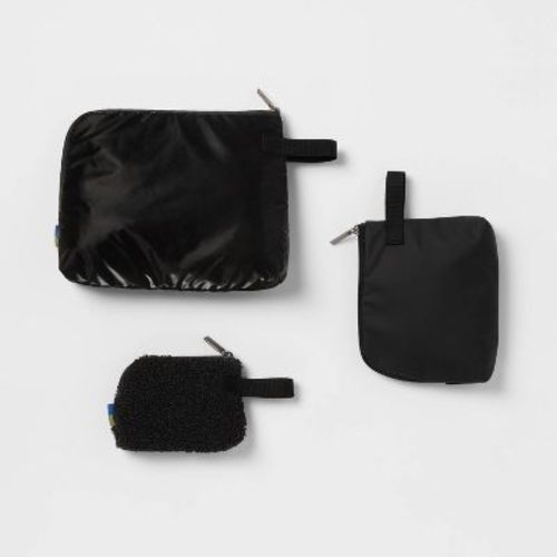 3pc Toiletry Kit and Bag - Open Story™ Black