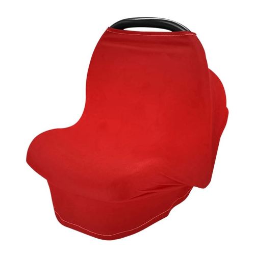 Red Solid Color Baby Car Seat Cover, Soft Stretchy Infant Carseat Canopy Cover Newborn Nursing Breastfeeding Cover for Stroller, High Chair, Shopping Cart