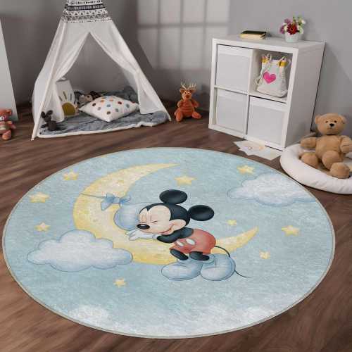 Mickey Mouse Nursery Rug: Moon & Stars Baby Room Carpet