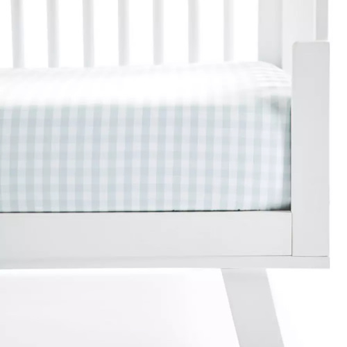 Gingham Crib Sheet | Serena and Lily | Sky
