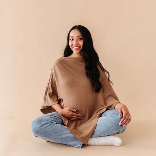 Organic Nursing Shawl Cover - Brown