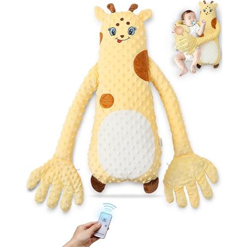 Kids' Plush Toy Pillows, Baby Soothing Pillow, Baby Toys, Upgraded Giraffe Stuffed Animals Super Soft Plush Cuddle Pillow Buddy Doll Gifts for Girls Boys, Cute Interactive Figure for Home(Yellow)