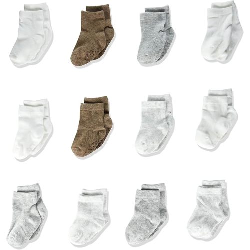 Simple Joys by Carter's Unisex Toddlers and Babies' Crew Socks, 12 Pairs - 0-6 Months - Multicolor/Neutral