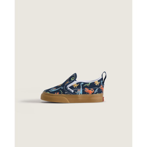 Toddler Classic Slip-On V Shoe in Glow-in-the-Dark Navy Blue | Vans