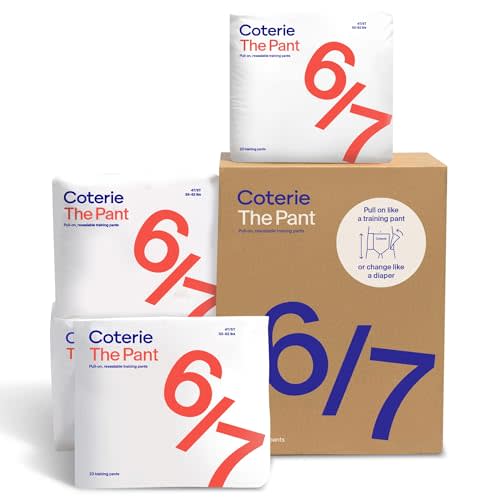 Coterie The Pant, Size 6, Refastenable Training Pants for Sensitive Skin, Hypoallergenic, Overnight Leak Protection, 4T/5T (33-62 lbs), 92 Count