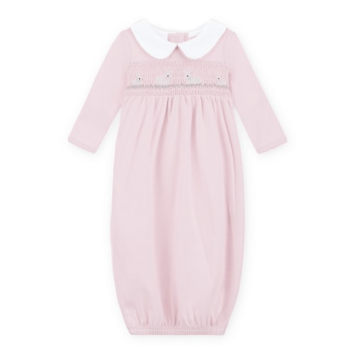 Bunny Love Classics Smocked Gathered Gown - Pink