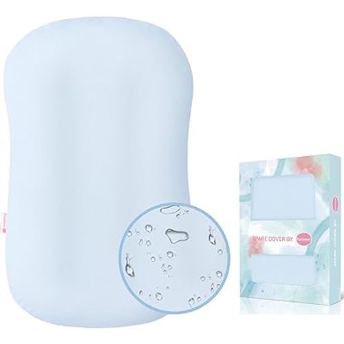 Organic Waterproof Baby Lounger Covers | 100% Organic Cotton| Removable Cover with Waterproof Liner | Machine Washable and Dry (Cover only) (Blue)