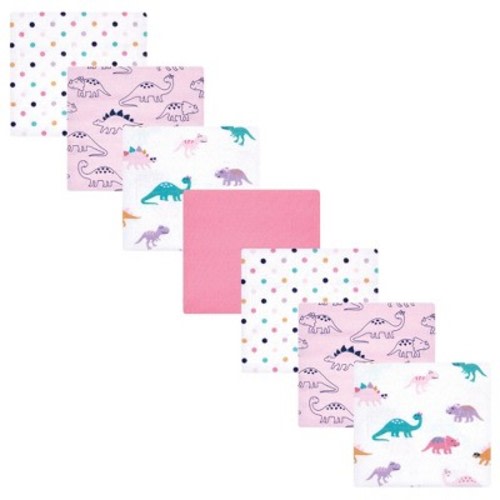 Hudson Baby Infant Girls Cotton Poly Flannel Receiving Blankets Bundle, CuteASaurus, One Size