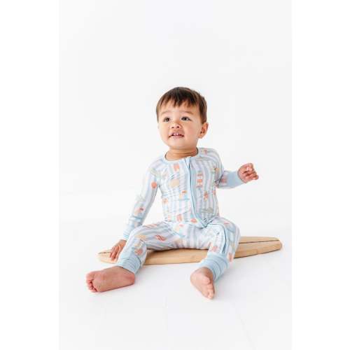 (3-6m/6-12m) Beach Bamboo Onsie